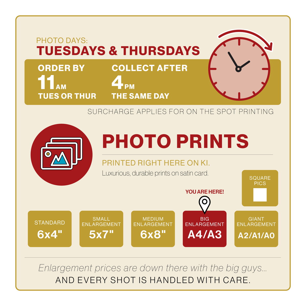 Print big enlargements (A4 and A3)